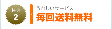 特典2　うれしいサービス　毎回送料無料※