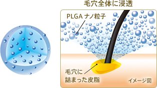 DDS：必要な所に必要な量の成分が到達　従来：必要な所に届く前に成分が流出