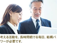 考える活動を、長時間続ける毎日。結構パワーが必要です