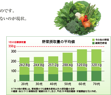 野菜類摂取量の平均値