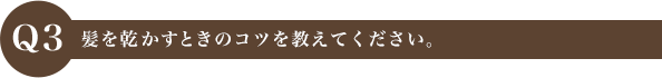 Q3 髪を乾かすときのコツを教えてください。