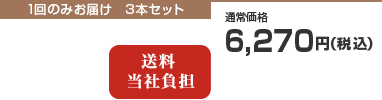 1回のみお届け　3本セット　通常価格6,270円（税込）　送料当社負担