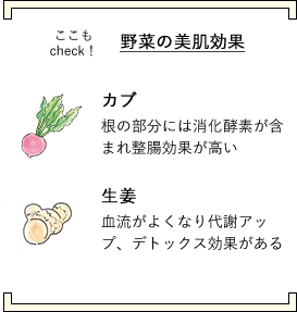 ここもCheck！野菜の美肌効果