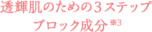 透輝肌のための３ステップ※3 ブロック成分※3
