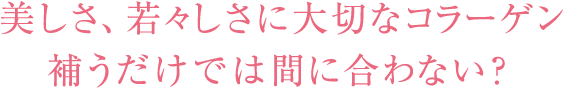 美しさ、若々しさに大切なコラーゲン 補うだけでは間に合わない？