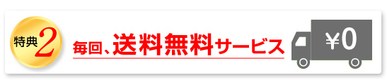 特典2　毎回、送料無料サービス　￥0