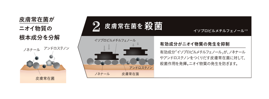 2皮膚常在菌を殺菌