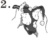 泡立てている画像