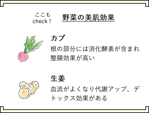 ここもCheck！野菜の美肌効果