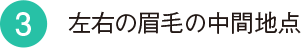 3 左右の眉毛の中間地点