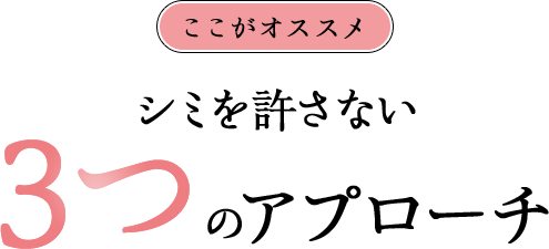 ここがオススメ シミを許さない 3つのアプローチ